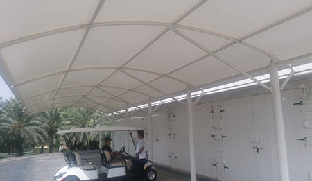 single pole arch car parking shades in uae