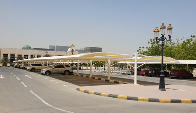 car parking double hanging shades in ajman