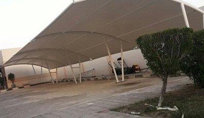 double pole arch car parking shades in dubai