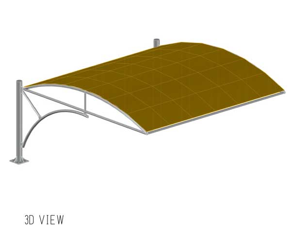 3d view of truss type car parking shades