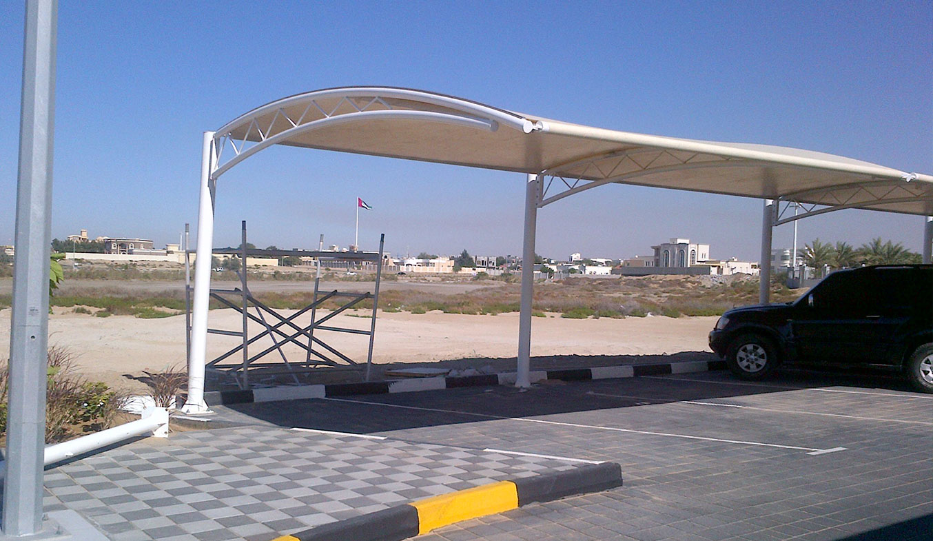 truss type car parking shades suppliers in uae